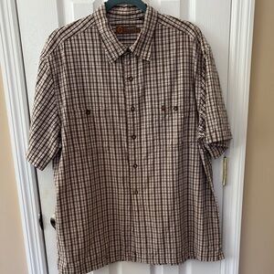 G.H. Bass & Co. Tan and Brown Plaid Button Down Shirt